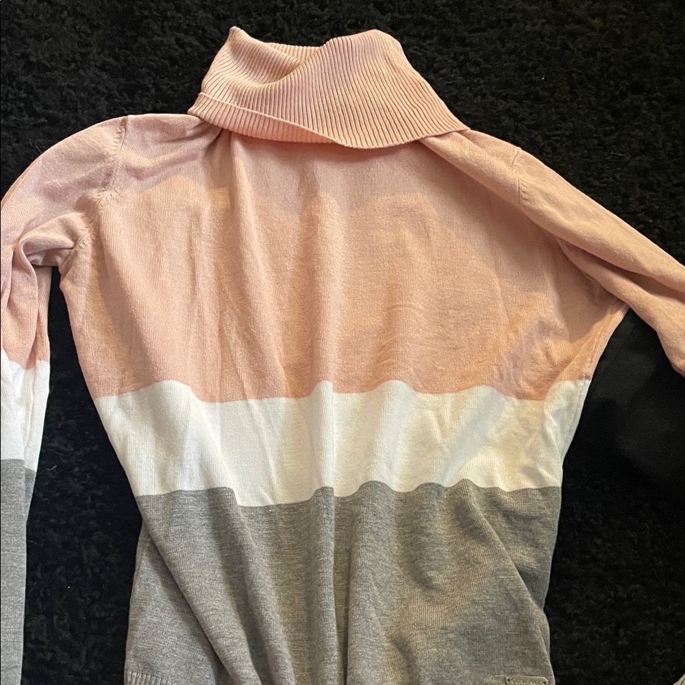 Colorblock Turtleneck Sweater
